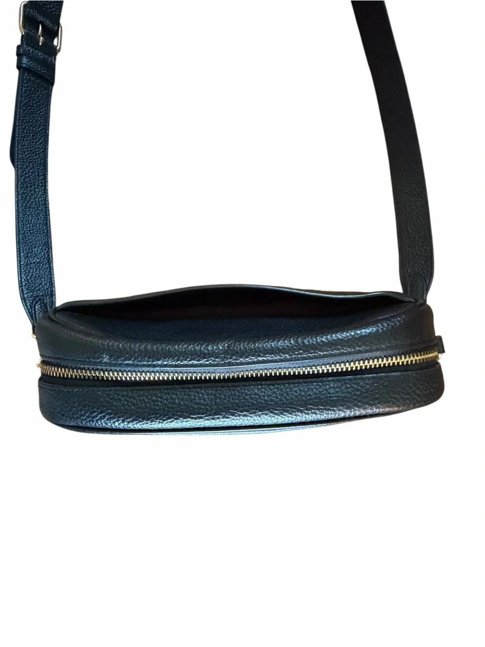 Coach Black Leather Crossbody with Gold Hardware